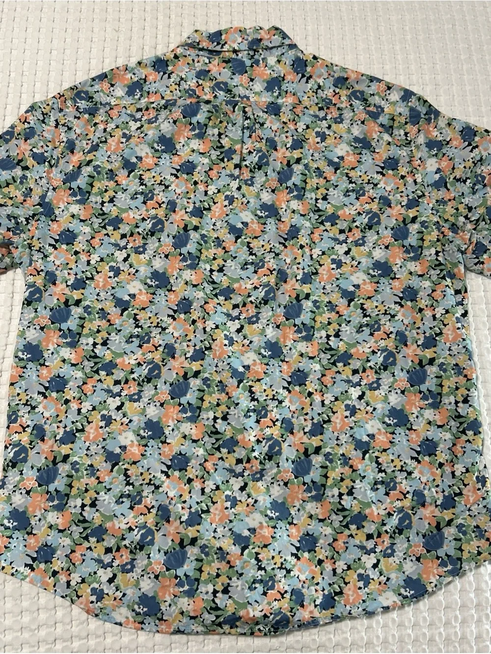 J. Crew Classic Fit Floral Button-Up Short Sleeve Shirt - Blue Multi - Men’s L